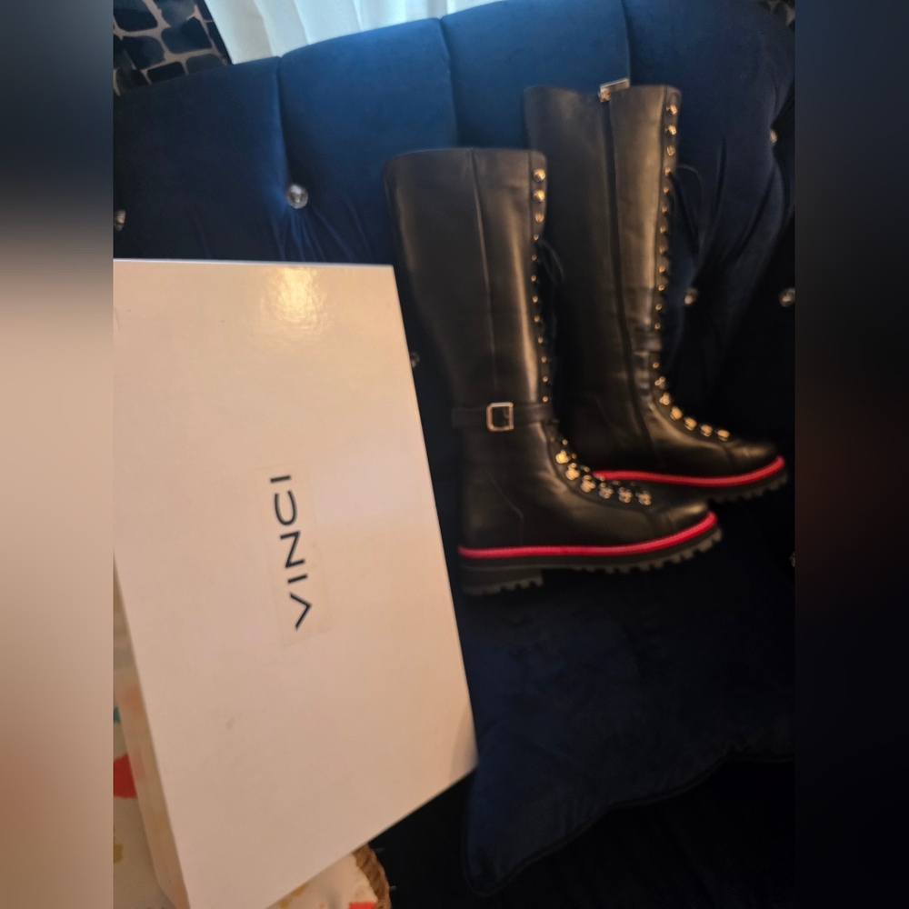 VINCI Istinye Leather Knee High Lace-Up Boots Limited Edition Size EU40/US9.5 - Picture 16 of 16